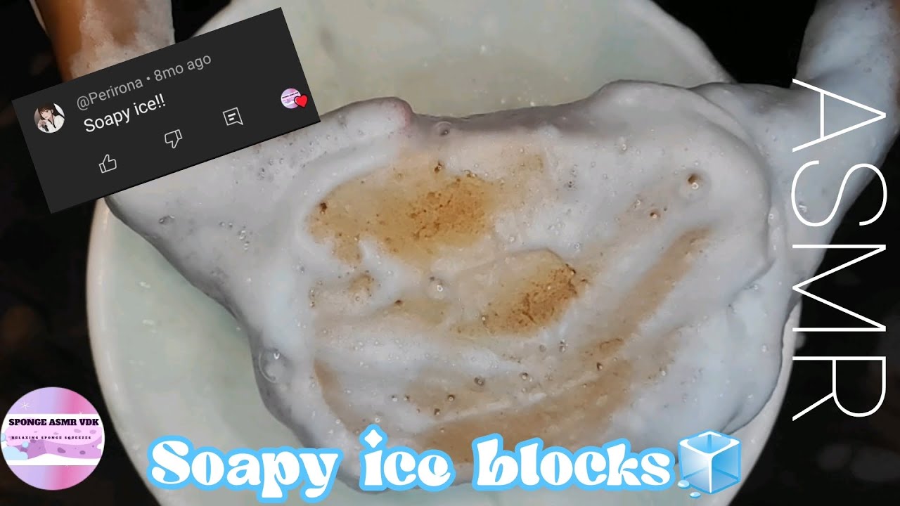 ASMR _ Request #8 Soapy ice🧊🧼 Softening hardened soap paste with hot water 🥵