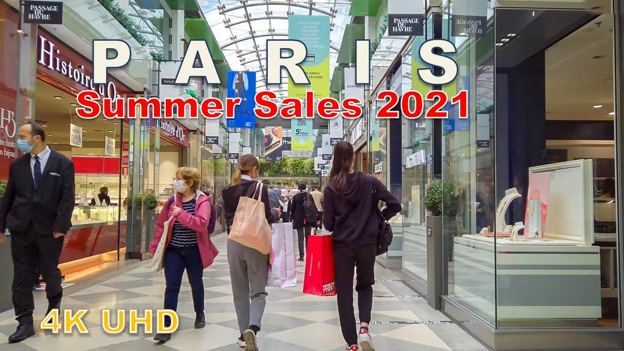 Paris Summer sale 2021, Walking tour - CENTRE COMMERCIAL SAINT-LAZARE, PASSAGE DU HAVRE [4K]