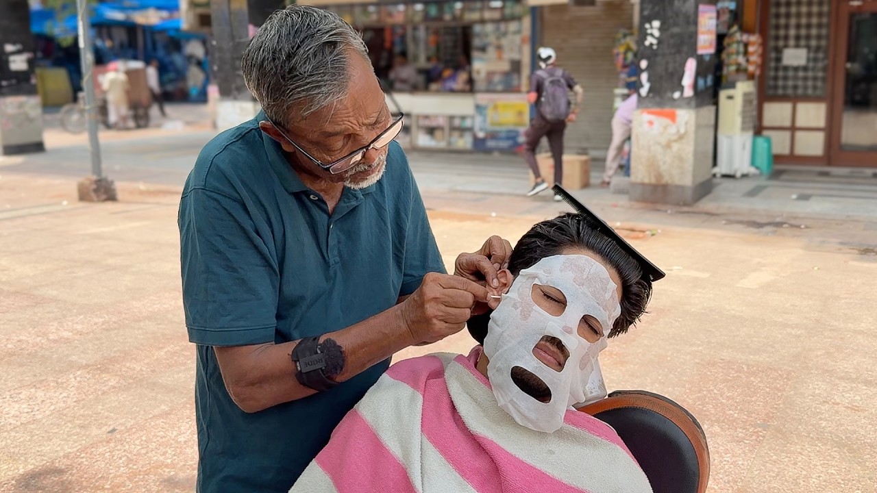 ASMR Barber Waris - $5 Face Massage, Ear Cleaning & Relaxing Head Massage (Relaxing Street Service)