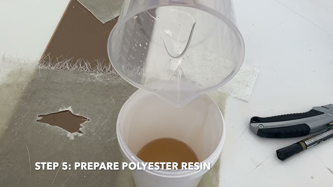 Fibreglass repair kit demonstration