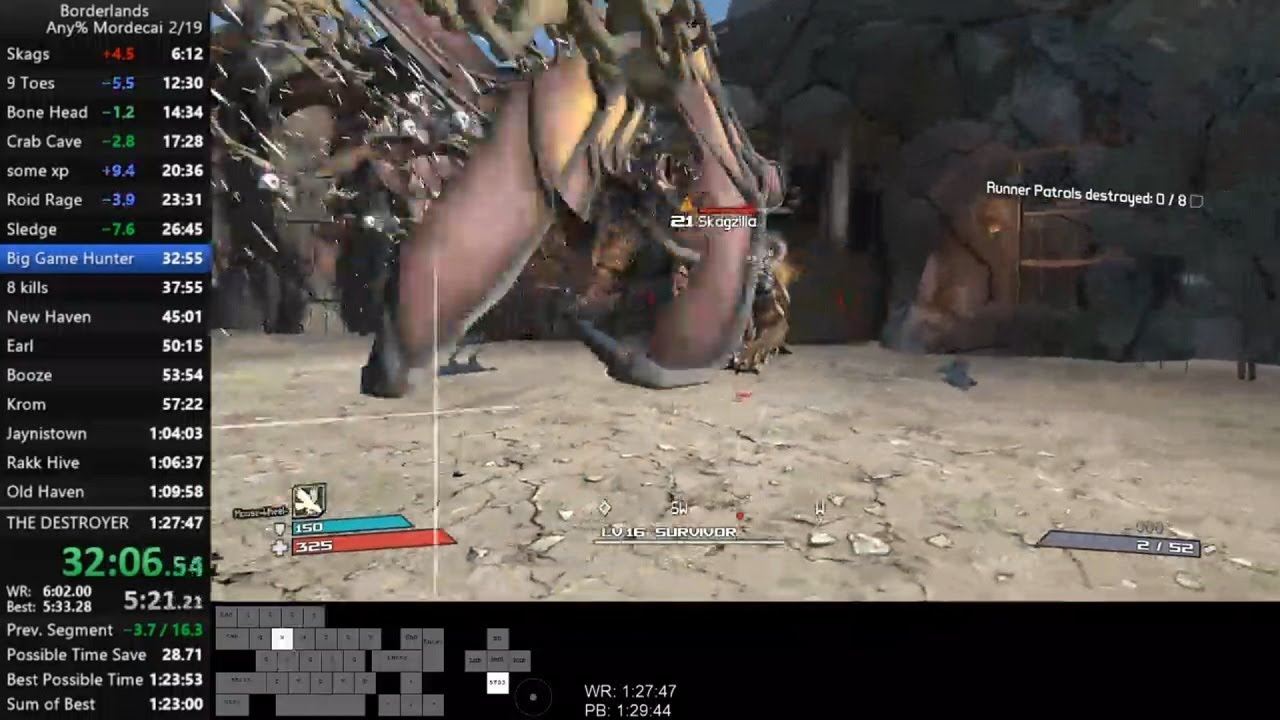 Borderlands Any% Mordecai speedrun in 1:26:49