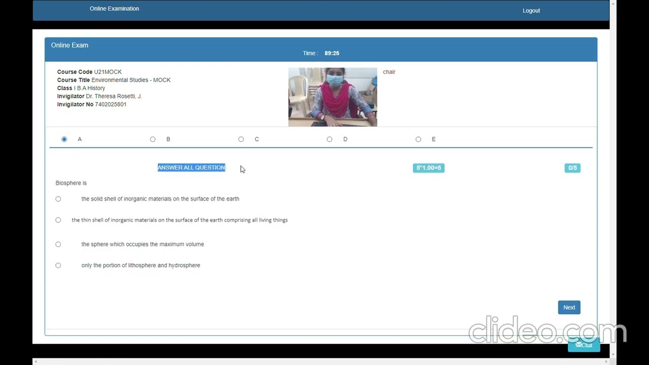 Demo for Online Examination  2021