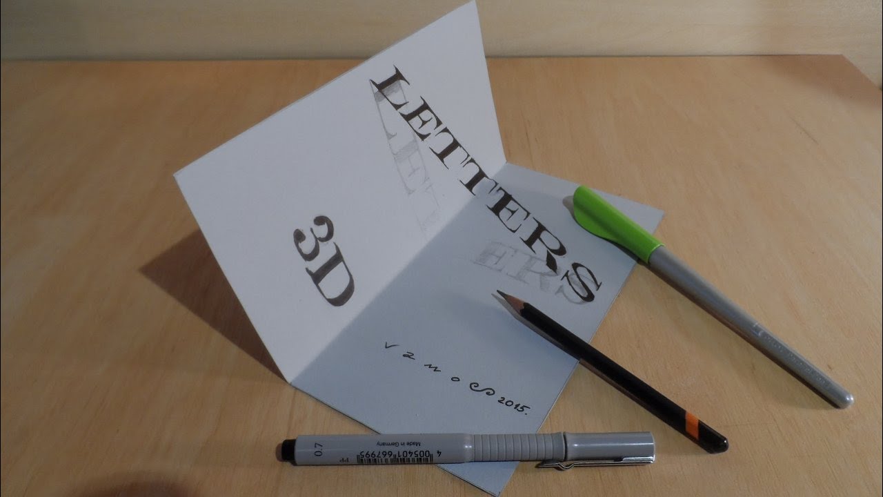 How to Draw 3D Letters, Trick Art