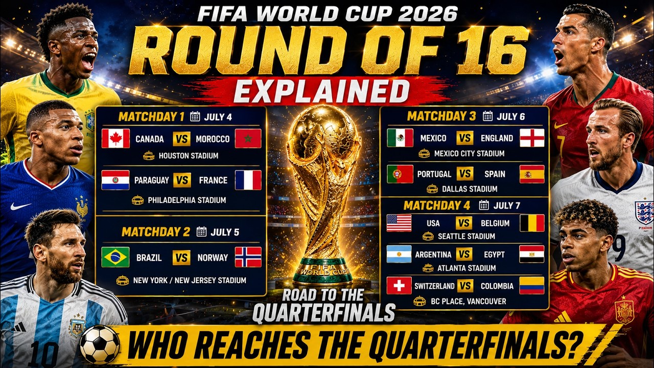 FIFA World Cup 2026 Round of 16 Explained 🔥 Every Match Preview & Quarterfinal Predictions