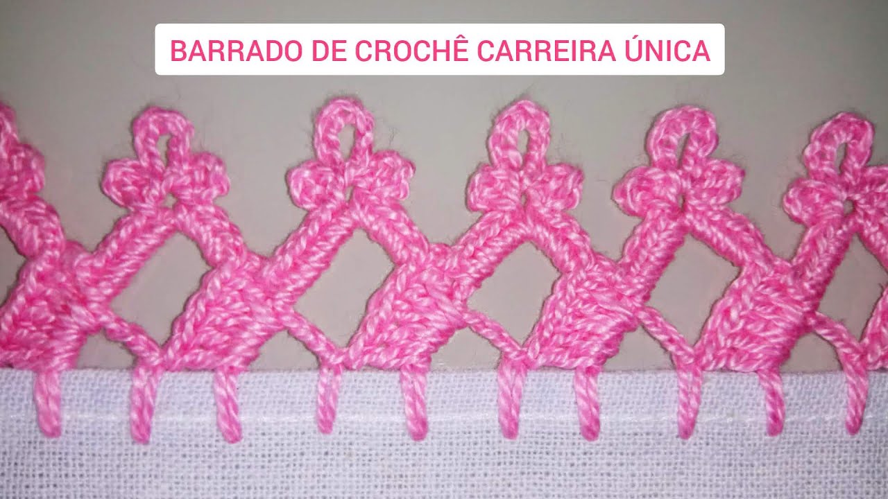 BARRADO BICO DE CROCHÊ PARA PANO DE PRATO CARREIRA ÚNICA #repost