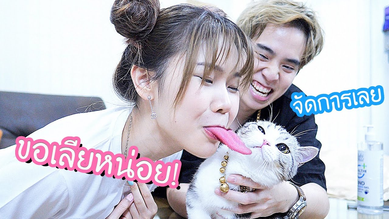 แกล้งแมว! ด้วยลิ้น หนืดๆ  (จะเป็นยังไง?)