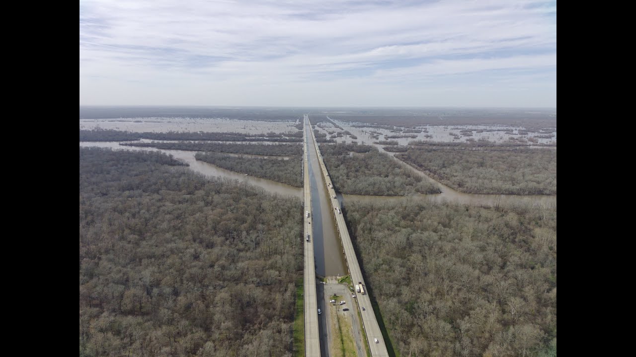 Incredible Drone Video Over Lousiana's Atchafalaya Bridge & Basin (4K Drone)