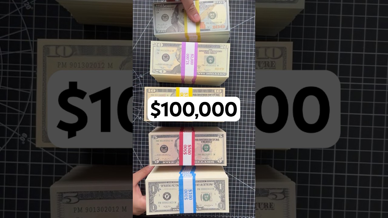 Stacking $100,000 Cash Money 🤑 #asmr #money #motivation