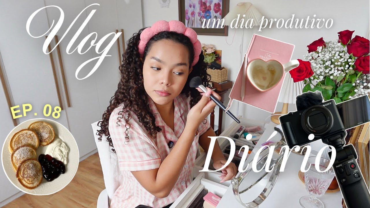 Vlog Diário: um dia produtivo comigo 🌥️☕️| bastidores das gravações, cafeteria, maquia e fala etc…