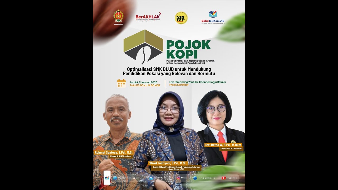 POJOK KOPI | Optimalisasi SMK BLUD untuk Mendukung Pendidikan Vokasi yang Relevan dan Bermutu