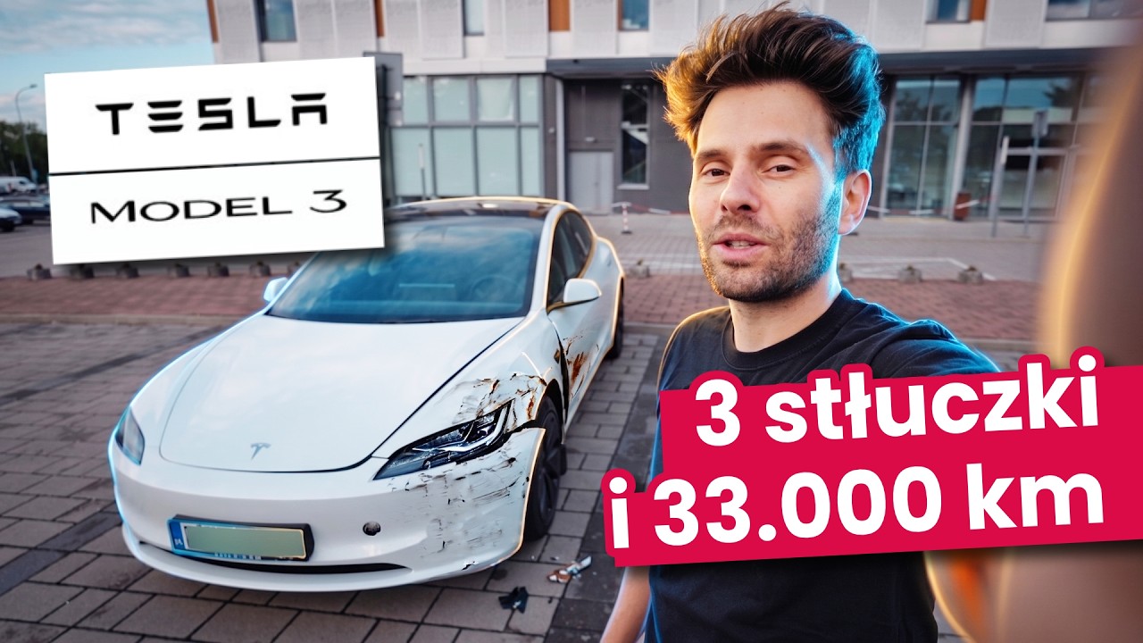 Moje 3 STŁUCZKI i 33.000 km w Tesli Model 3