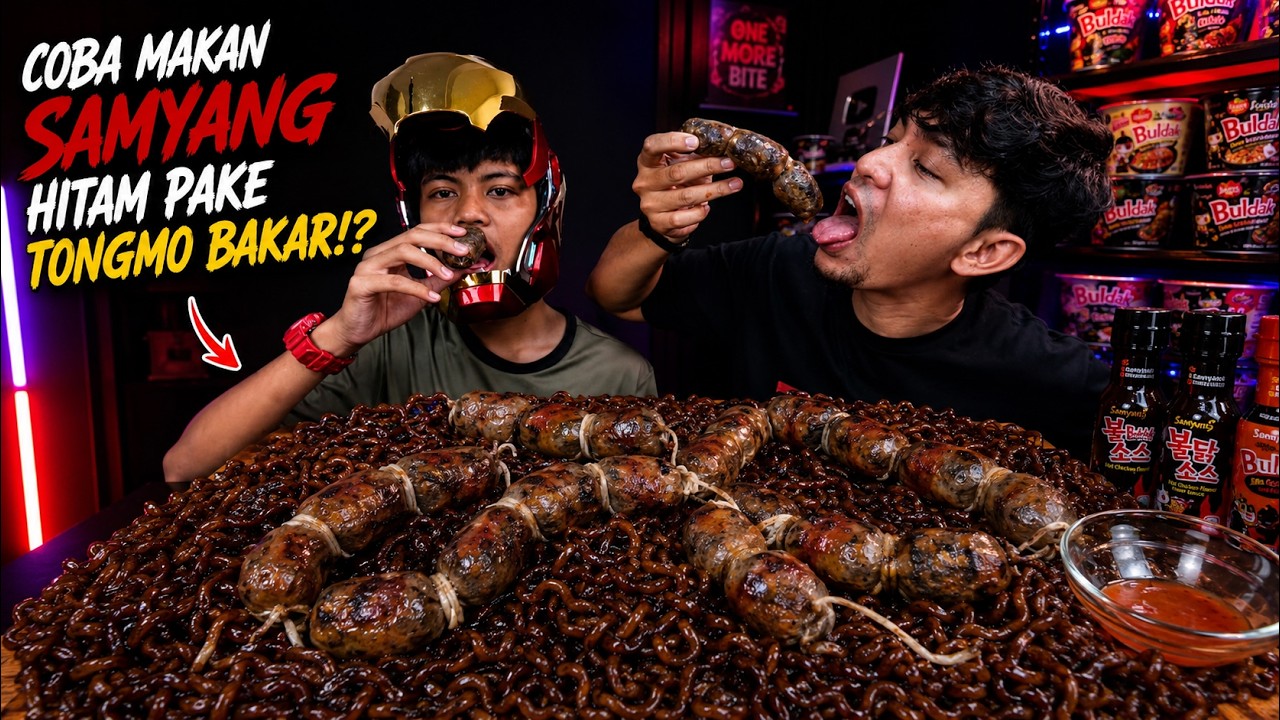 REAL IRONMAN MUKBANG SAMYANG BLACK TONGMO BAKAR DAGING HARIMAU MENANGIS 😱