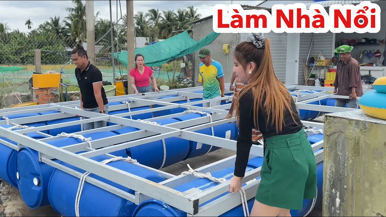 Độc Lạ ! Làm Nhà Nổi Bằng Thùng Phi, Nhà Nổi Của Công Thức TV | Ly Ngô Vlog