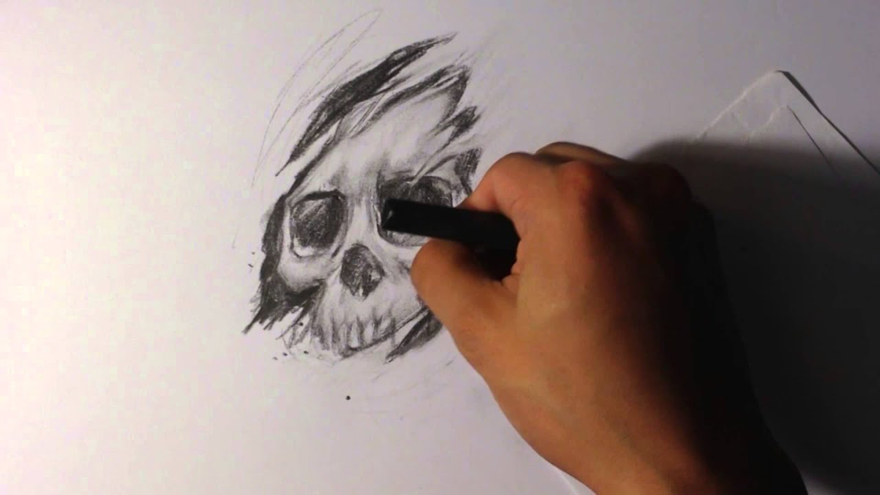 How to Draw a Skull Tearing Out of the SKin - Tattoo Design - Skull Drawings