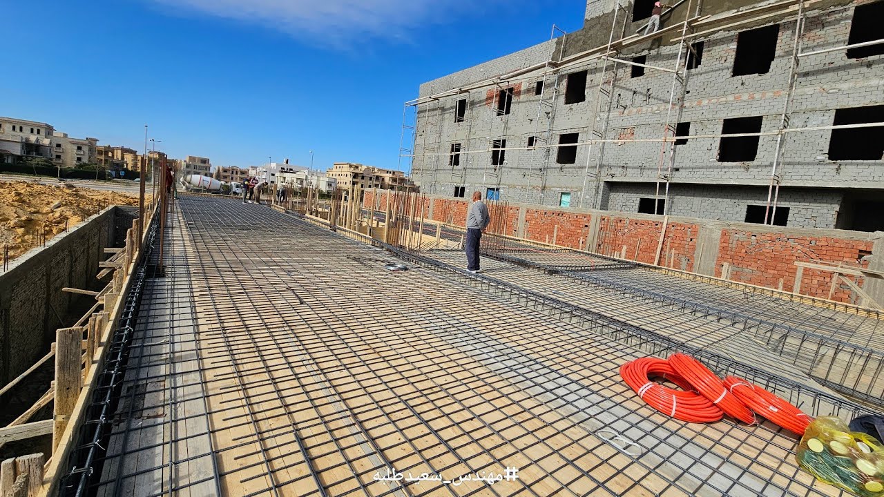 إتجاه الفرش وأماكن الوصلات في Flat slab
