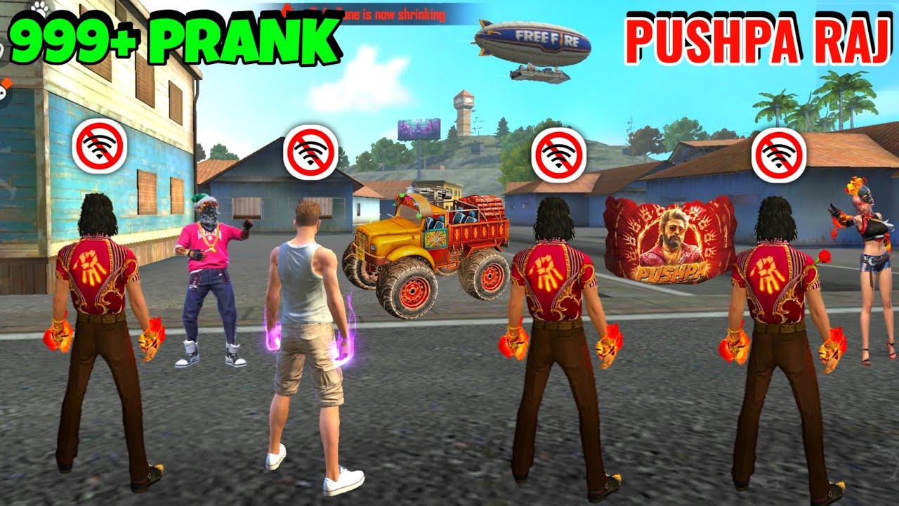 PUSHPA RAJ Squad Doing NO INTERNET PRANK 👿 Cs Ranked - 999+ Prank 😎 Garena Free Fire 🔥 Y GAMING