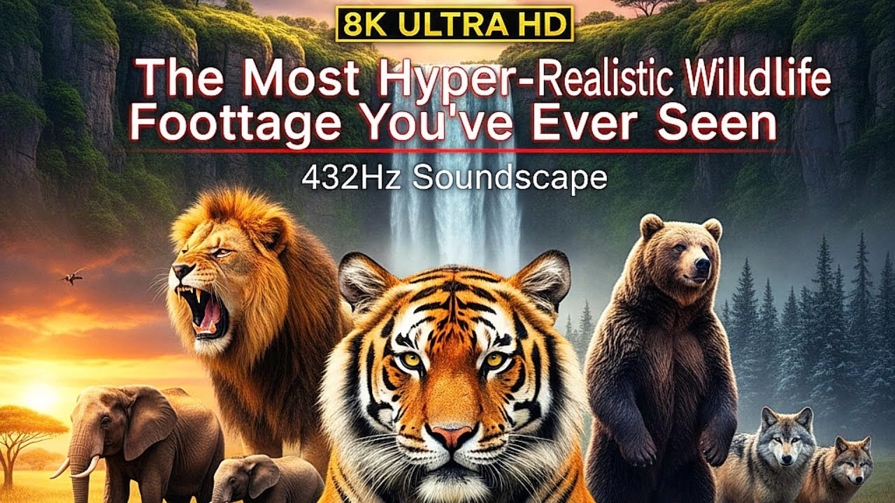 8K ULTRA HD: The Most Hyper-Realistic Wildlife Footage You've Ever Seen (432Hz Soundscape)