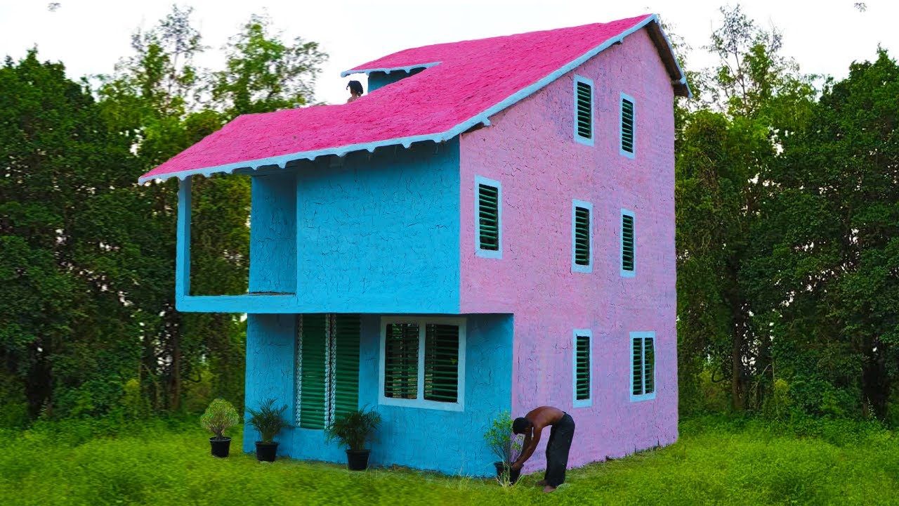 28 Days Building The Most Modern Creative Slide Roof Villa By Ancient Skills