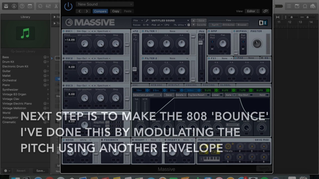 How to make a basic 808 in Massive