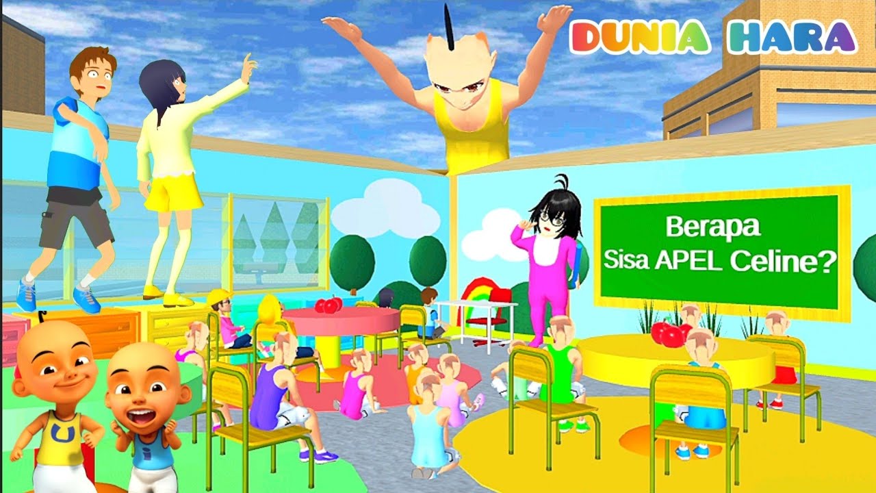 Baby Celine Jadi Guru TK Upin Ipin Datang UPIN Palsu Raksasa Yuta Panik 😱 | Sakura School Simulator