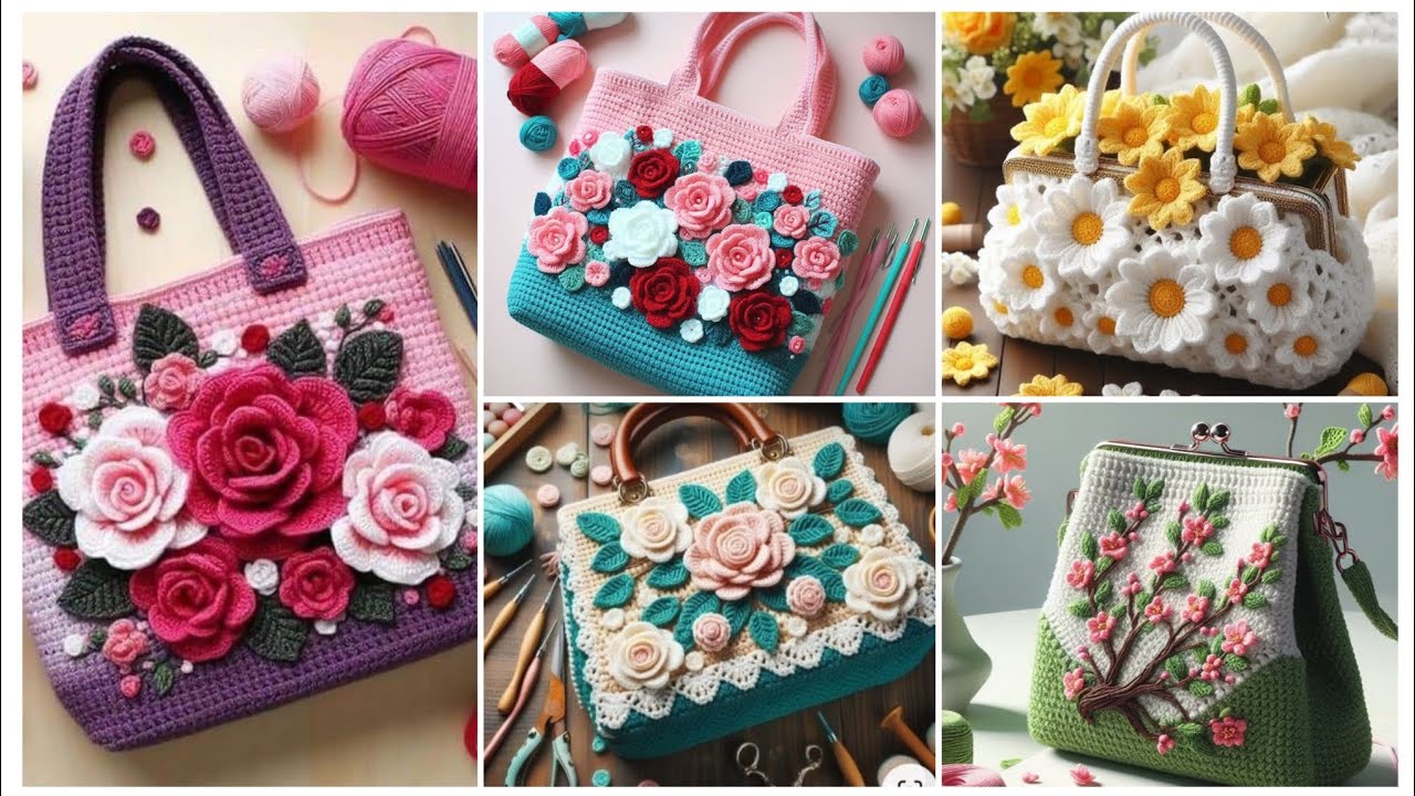 #1 unique stylish crochet hand bagsdesigns/latest attractive crochet pursedesigns