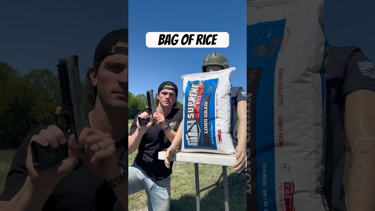 50 Pound Bag of Rice vs 50 Cal Sniper Rifle