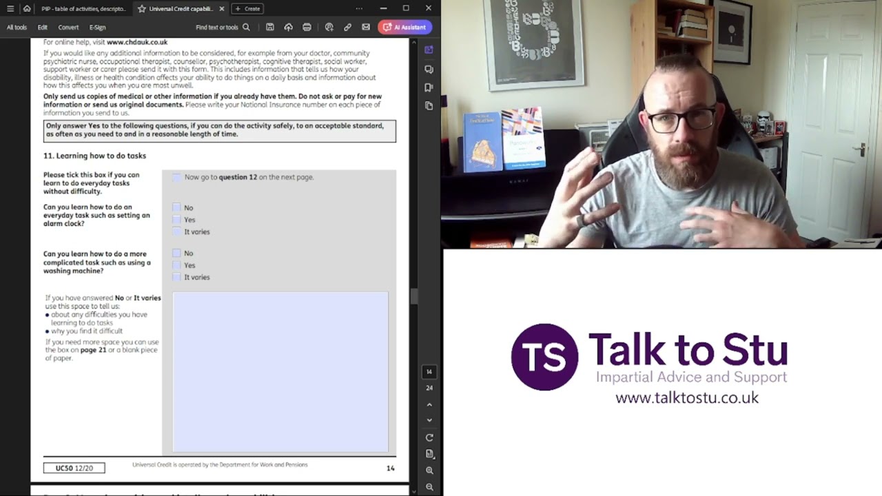 Work Capability Assessment WCA   How to complete the form   Pt 11   Mental and Cognitive Funtions