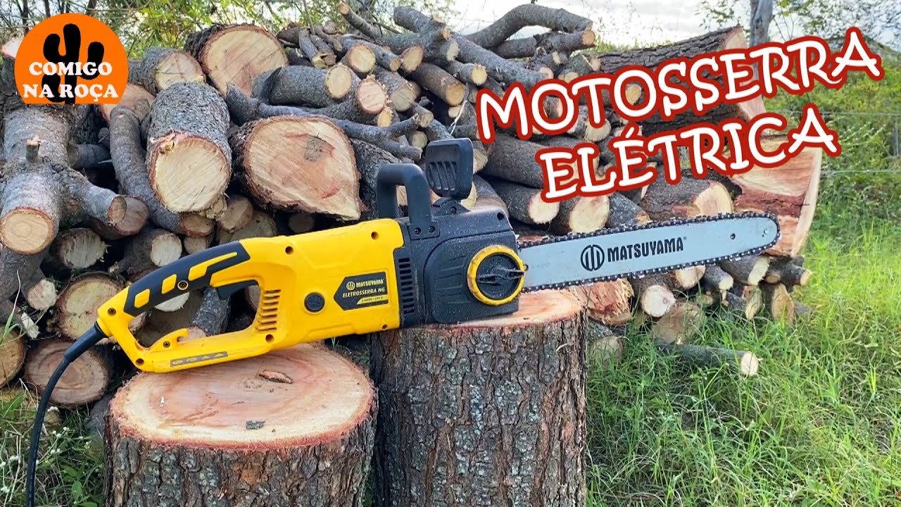 MOTOSSERRA ELÉTRICA MATSUYAMA 2.400 WATTS CORTANDO ÁRVORE NIM