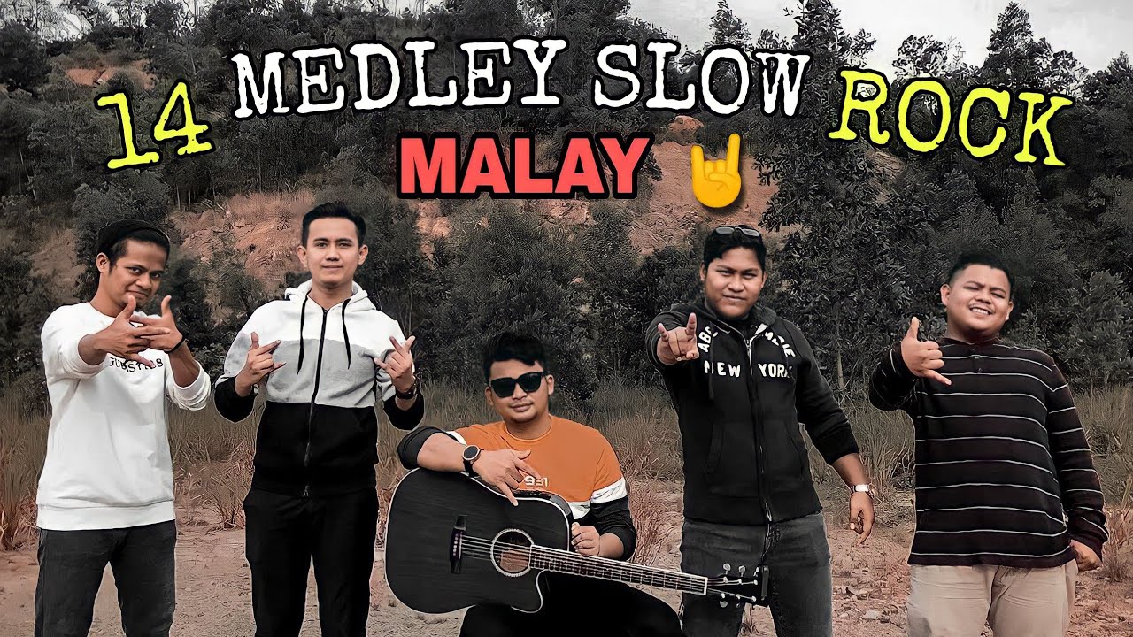Medley 14 Lagu Slow Rock Melayu 90 an 2021 - Ajek Hassan Cover By B6 Studio (Versi Akustik | Lirik)