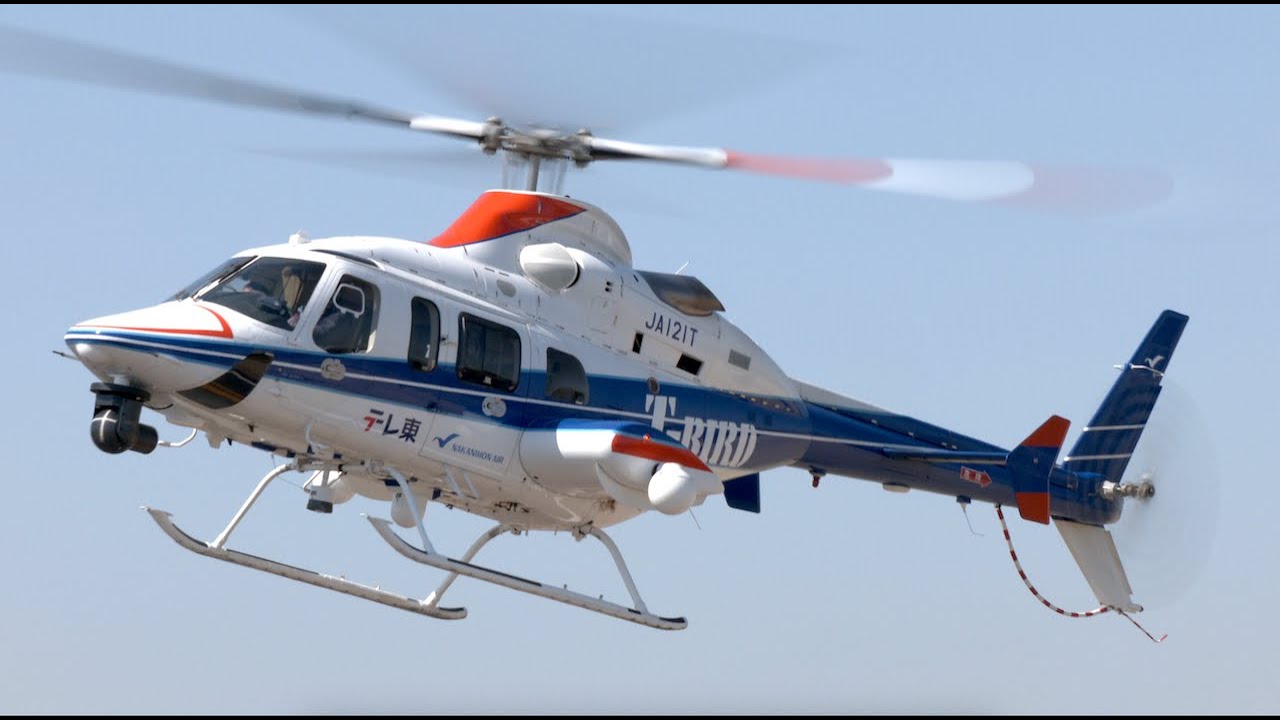 【ヘリコプター】 Bell 430 JA121T （中日本航空）「テレ東報道取材ヘリ」T BIRD の着陸と他４機の離着陸・東京ヘリポート   4K
