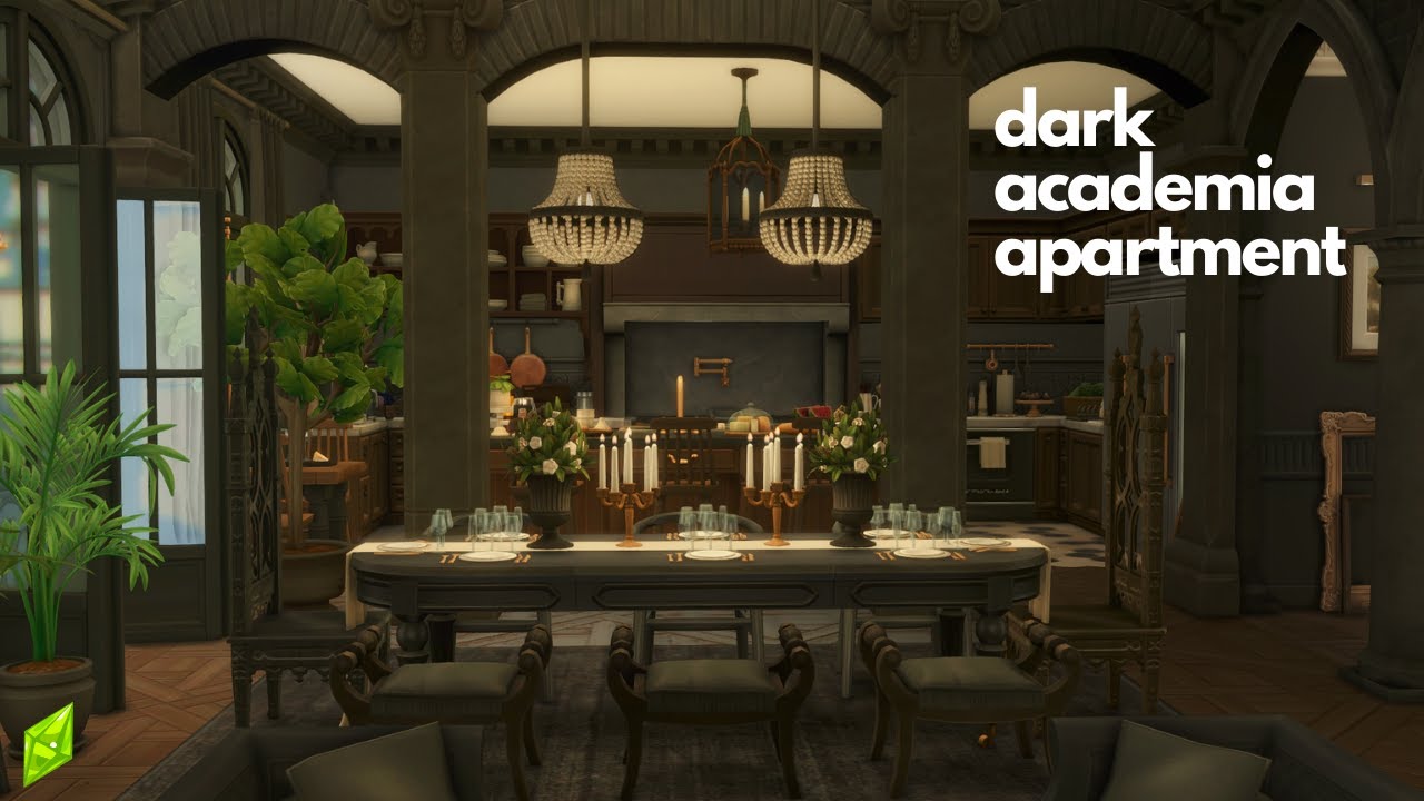 Dark Academia Apartment | The Sims 4 Apartment Renovation | Speed Build | Custom Content