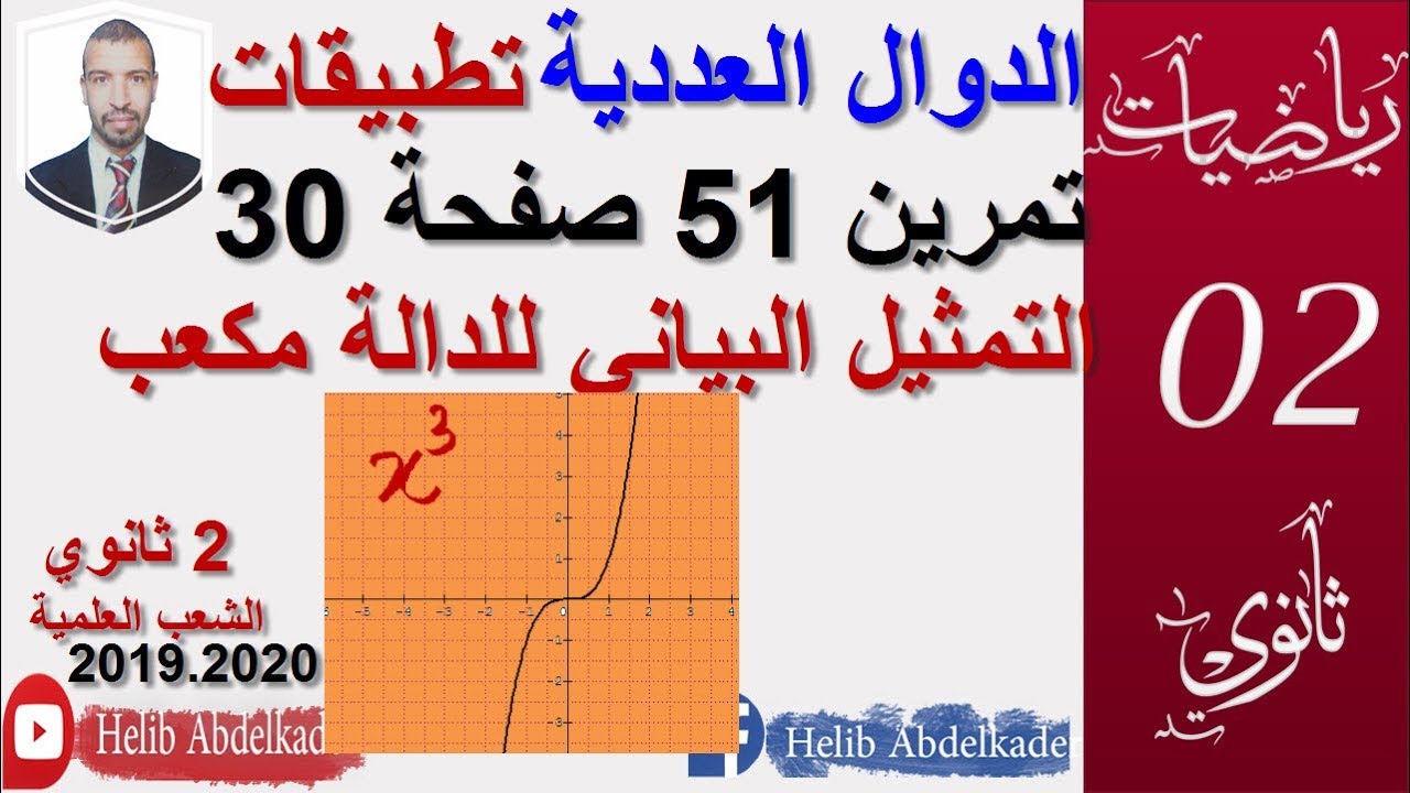 تمرين 51صفحة 30 (تطبيقات حول الدوال ) ( ثانية ثانوي  كل الشعب العلمية)