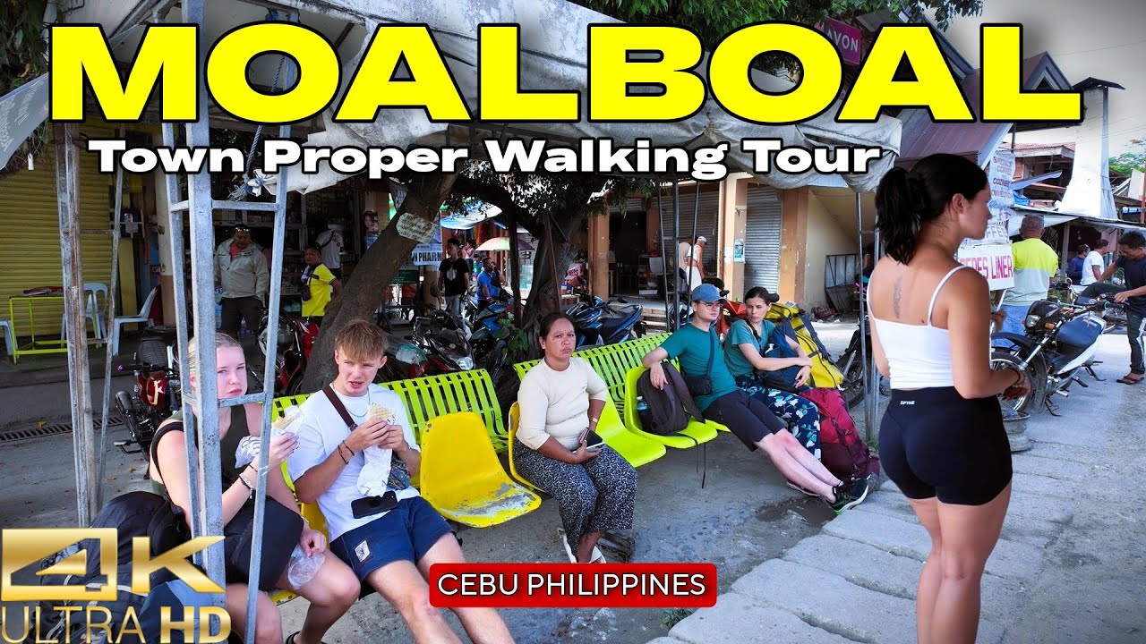 Walking Tour of MOALBOAL TOWN in Cebu Philippines | Local Life, Market & Street Scenes [4K] 🇵🇭