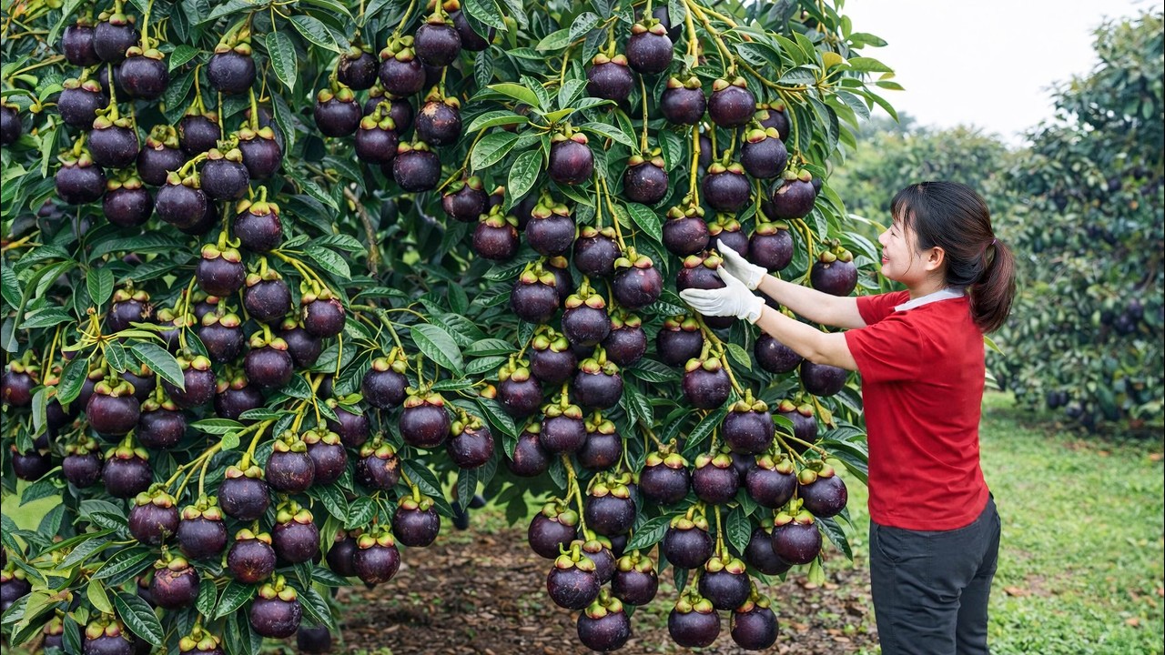 Harvesting Rare Tropical Mangosteen To Sell | High Profit Village Market Day | Off The Grid
