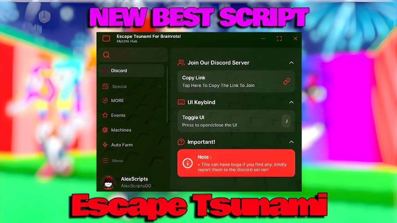 Escape Tsunami For Brainrots Script - AUTO EVENT, MINI GAME ESP CANDY, BRAINROT SPAWNER, 2026 NEW