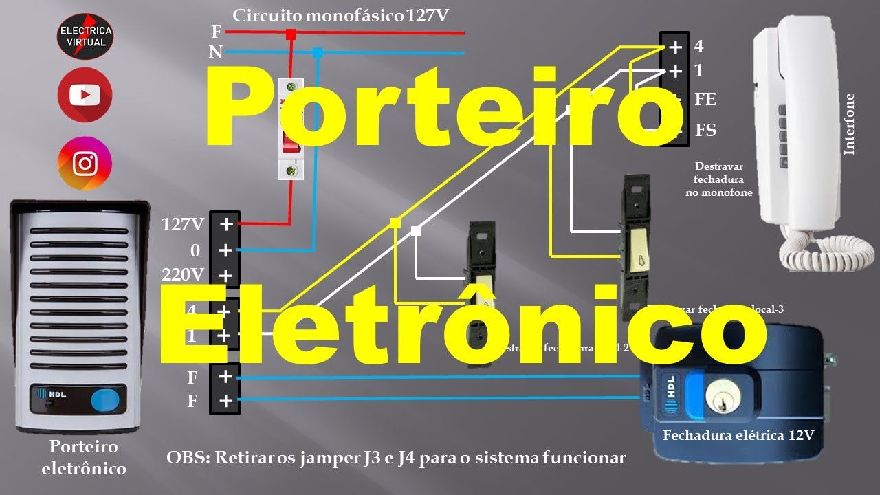 Esquema de ligação Porteiro eletrônico