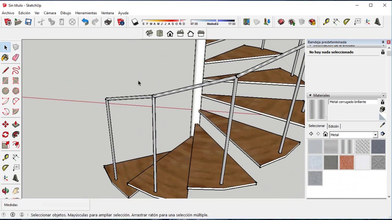 ESCALERA CARACOL SKETCHUP