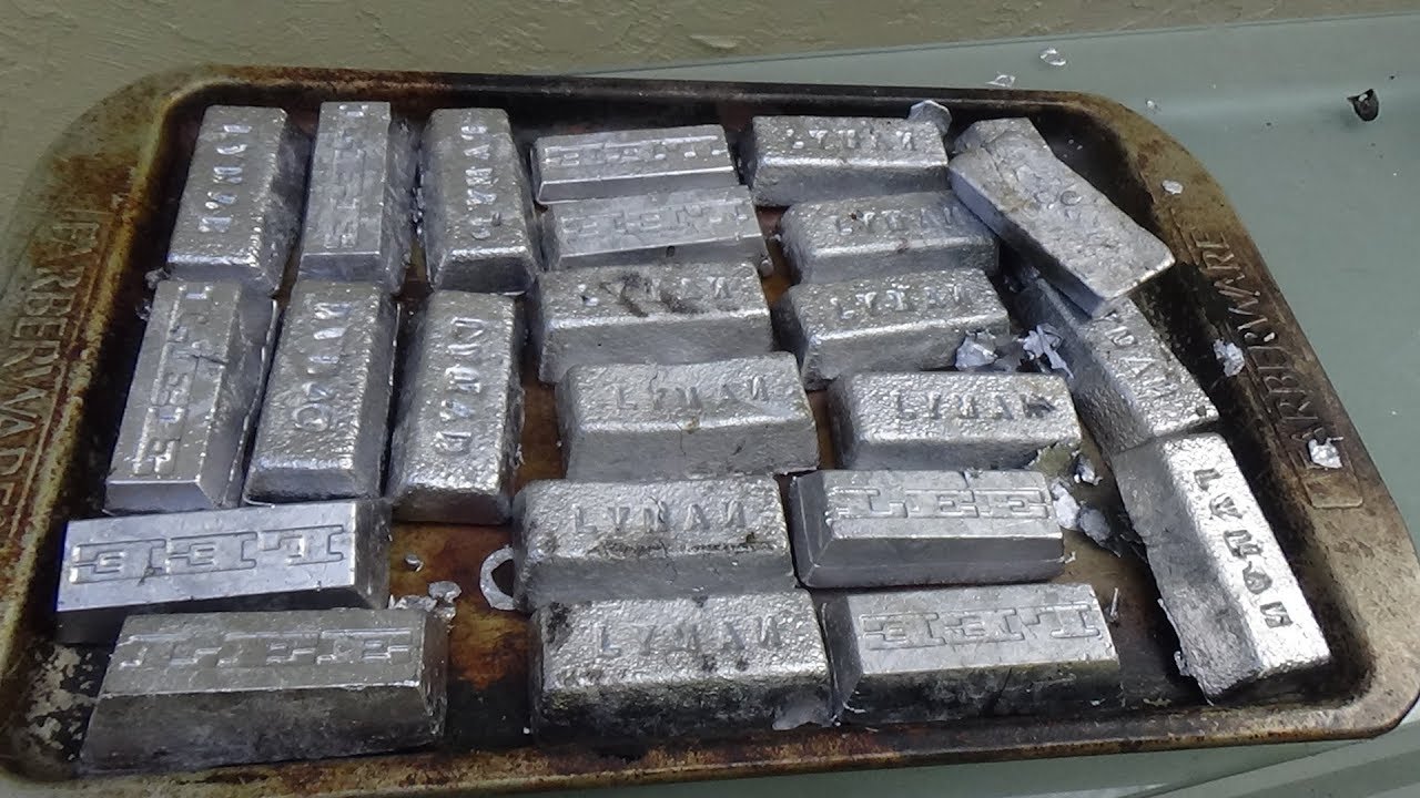 PROCESSING LEAD SCRAP INTO 1 LB INGOTS.