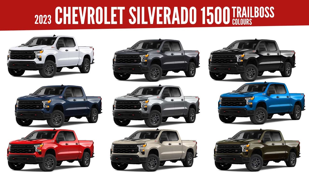 2023 Chevrolet Silverado 1500 Custom Trail Boss - All Color Options - Images | AUTOBICS