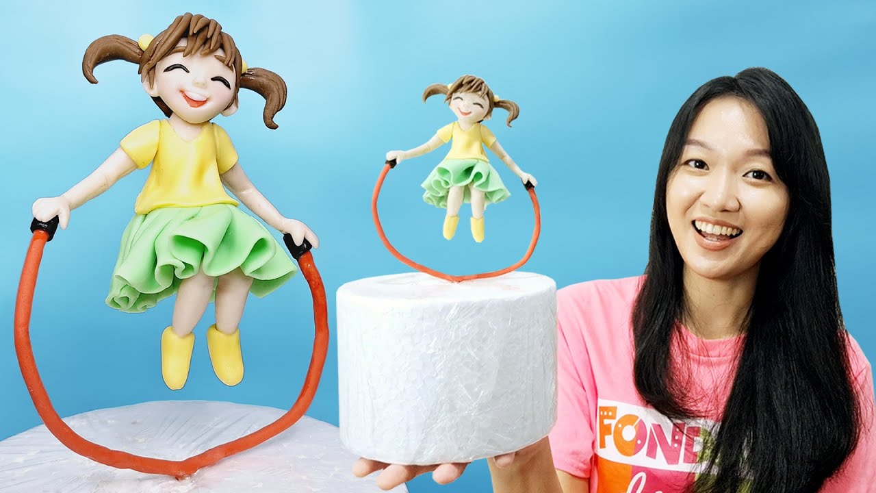 Making A Girl Jumping Rope Cake Topper