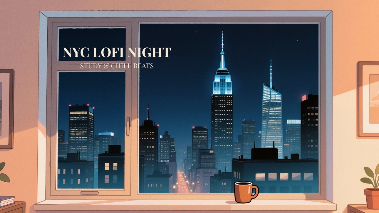 New York Lofi Night 🌙 | Relaxing Lofi Beats for Study, Focus & Chill (NYC Skyline Ambience)