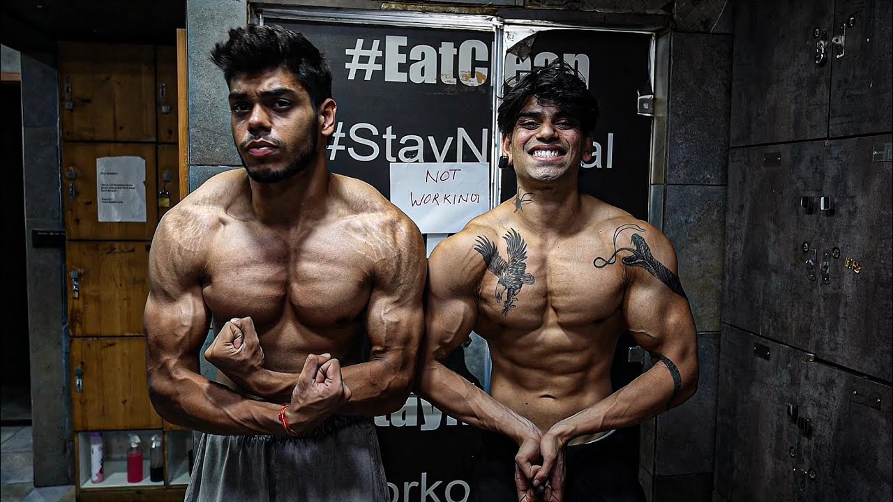 SHIVAM X SUBHANG 💀 | TREN TWINS ? Who’s stronger ? #minivlog #aestheic #motivation #bodybuilding 