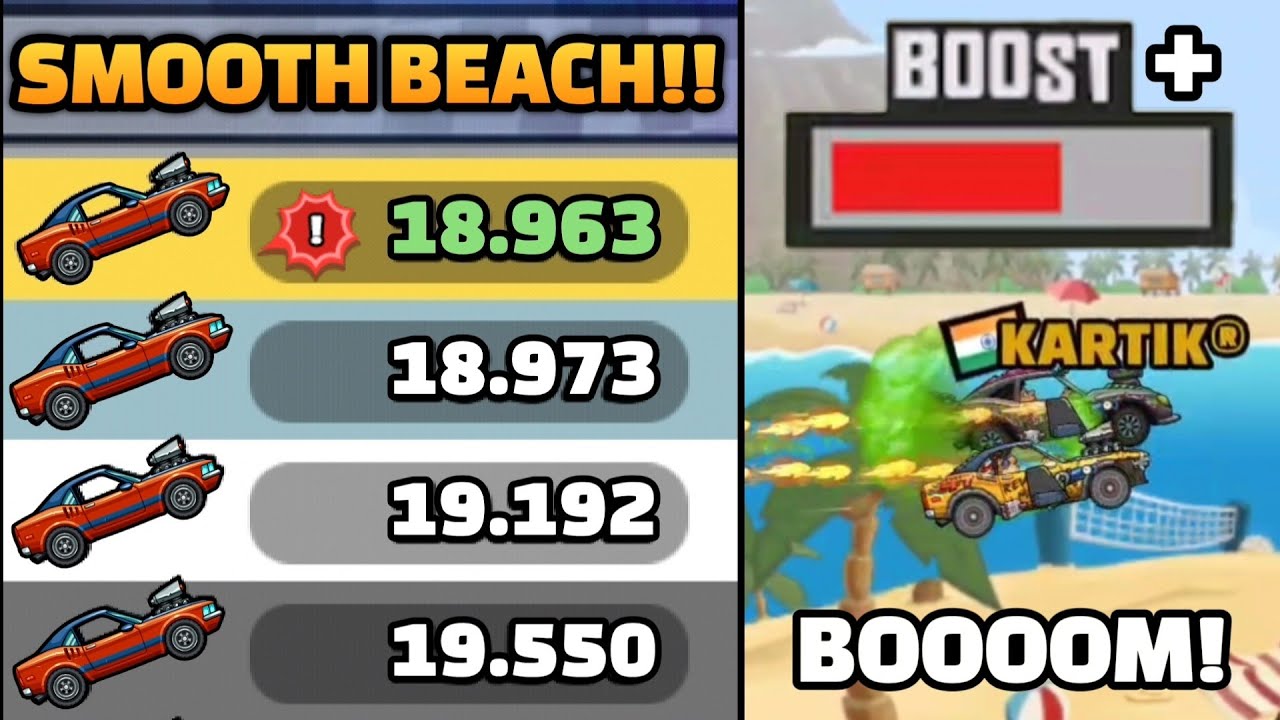 MUSCLE CAR SMOOTH BEACH SPEEDRUN!! 🤩🔥 IN COMMUNITY SHOWCASE - Hill Climb Racing 2
