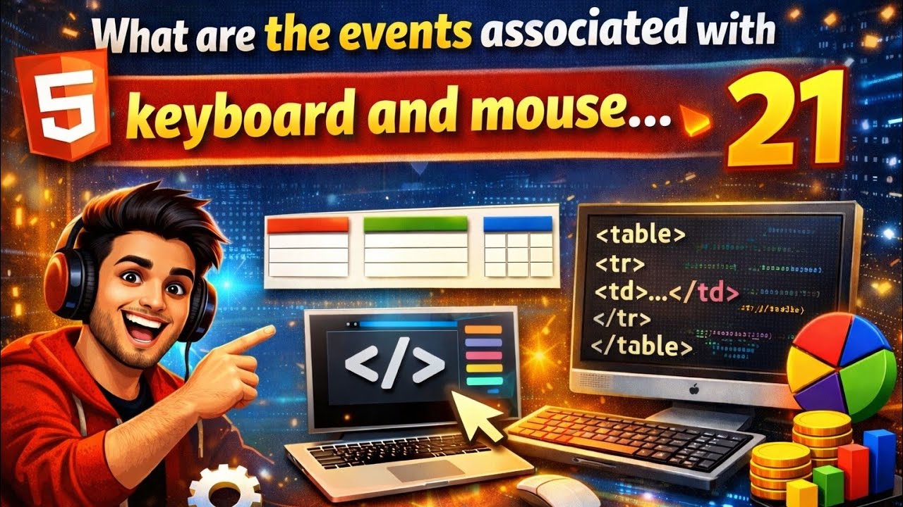 What Are the Events Associated with Keyboard and Mouse | HTML Events | Lecture 21