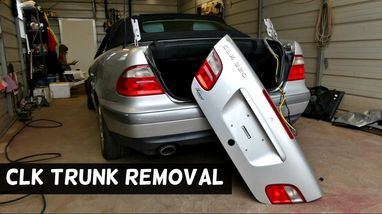 MERCEDES W208 CLK TRUNK LID REMOVAL REPLACEMENT CLK320 CLK430 CLK200 CLK230