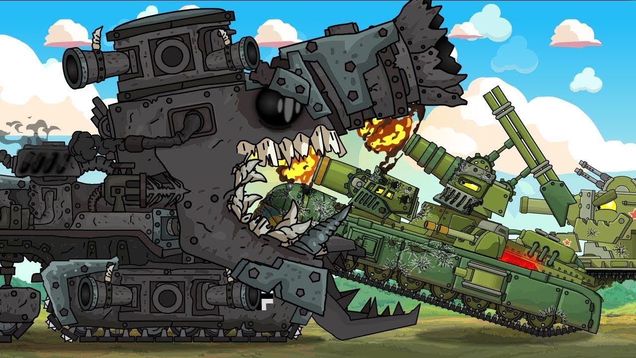 Trash Monster is a STRONG MONSTER, but I have to BEAT him - Cartoons about tanks