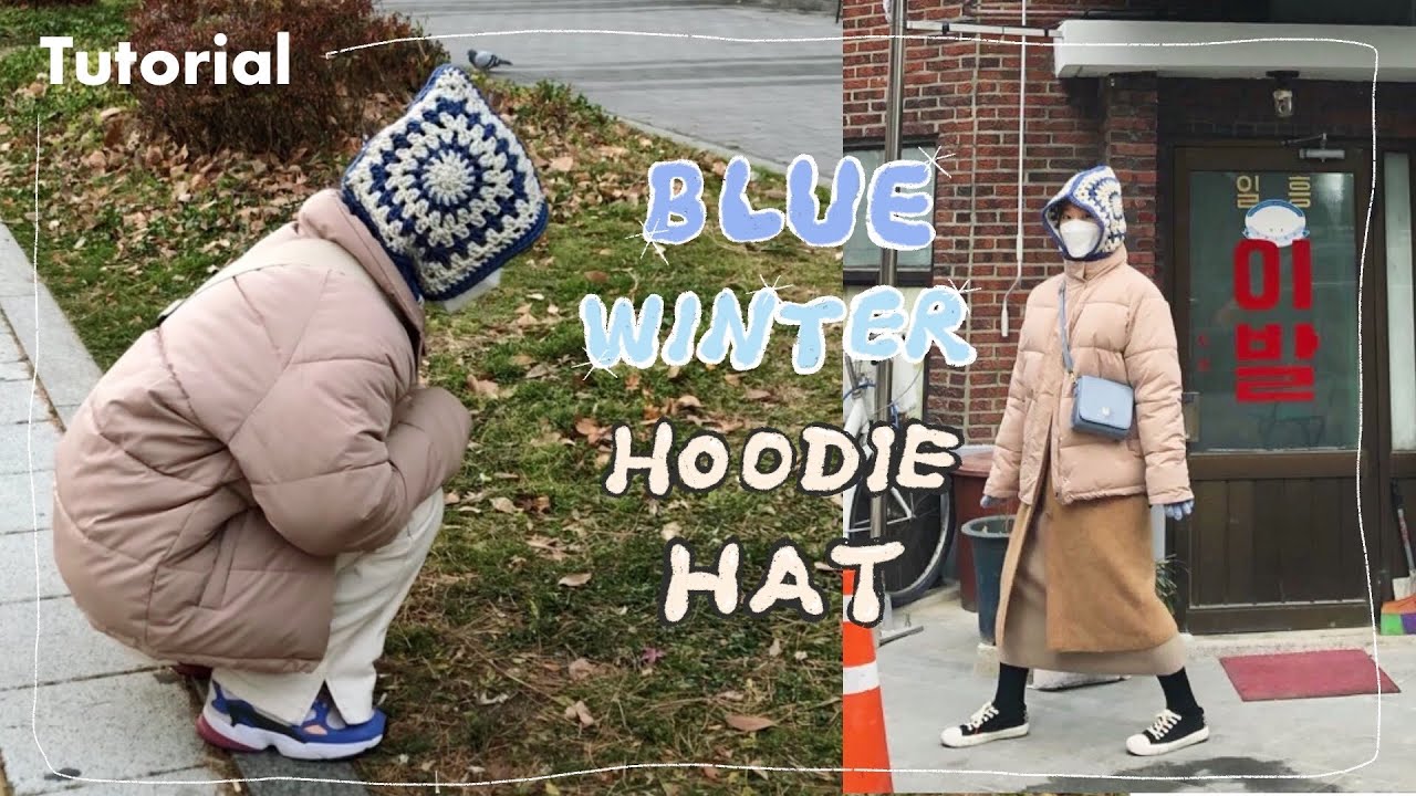 Blue Winter Hoodie Hat Tutorial | 영혼을 갈아넣으려다 탈탈 털린 겨울 모자 뜨개 튜토리얼☃️