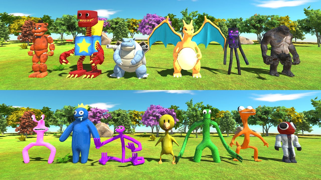 Team Rainbow Friends vs Team Blastoise - Animal Revolt Battle Simulator