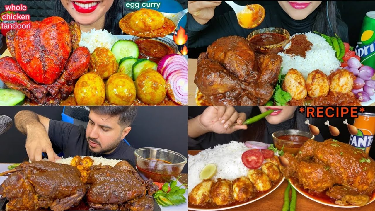 ASMR EATING LOTS OF WHOLE CHICKEN CURRY WITH WHITE RICE EGGS, EATING CHALLENGE #mukbang #asmreating 