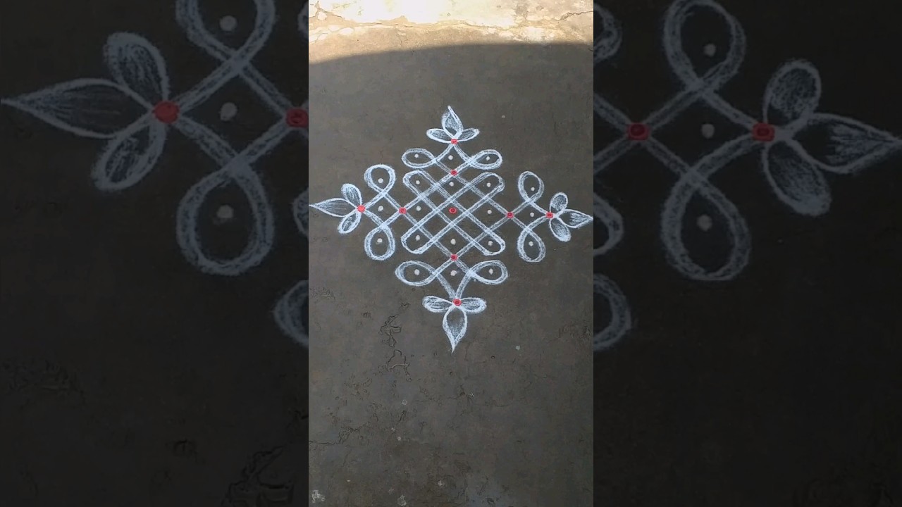 easy kolam🌺/simple kolam/daily kolam🌷/evening kolam🌹 #shorts #kolam #rangoli #muggulu #trending